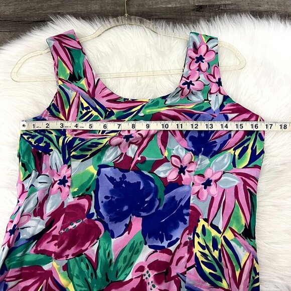 Vintage Hilo Hattie Womens Small Floral Hawaiian Aloha Tank Sleeveless Dress - Picture 5 of 6